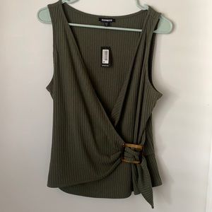 Express Ribbed Wrap Tank Large NWT